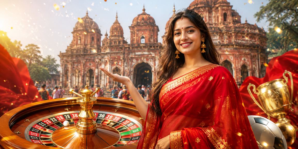 শাড়ি পরা বাংলাদেশি নারী রুলেট গেম উপভোগ করছেন